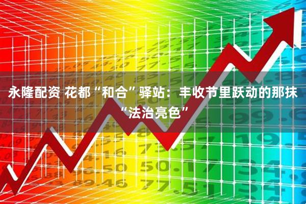永隆配资 花都“和合”驿站：丰收节里跃动的那抹“法治亮色”