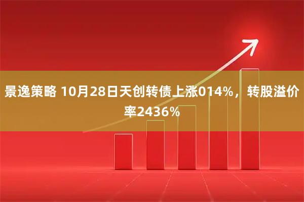 景逸策略 10月28日天创转债上涨014%，转股溢价率2436%